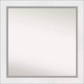 32" x 32" Non-Beveled Eva White Silver Wall Mirror - Amanti Art: Modern Square, Includes Mounting Hardware