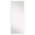 28" x 64" Wedge Framed Full Length Floor/Leaner Mirror White - Amanti Art: Modern Style, Polystyrene Frame, Wall Mount