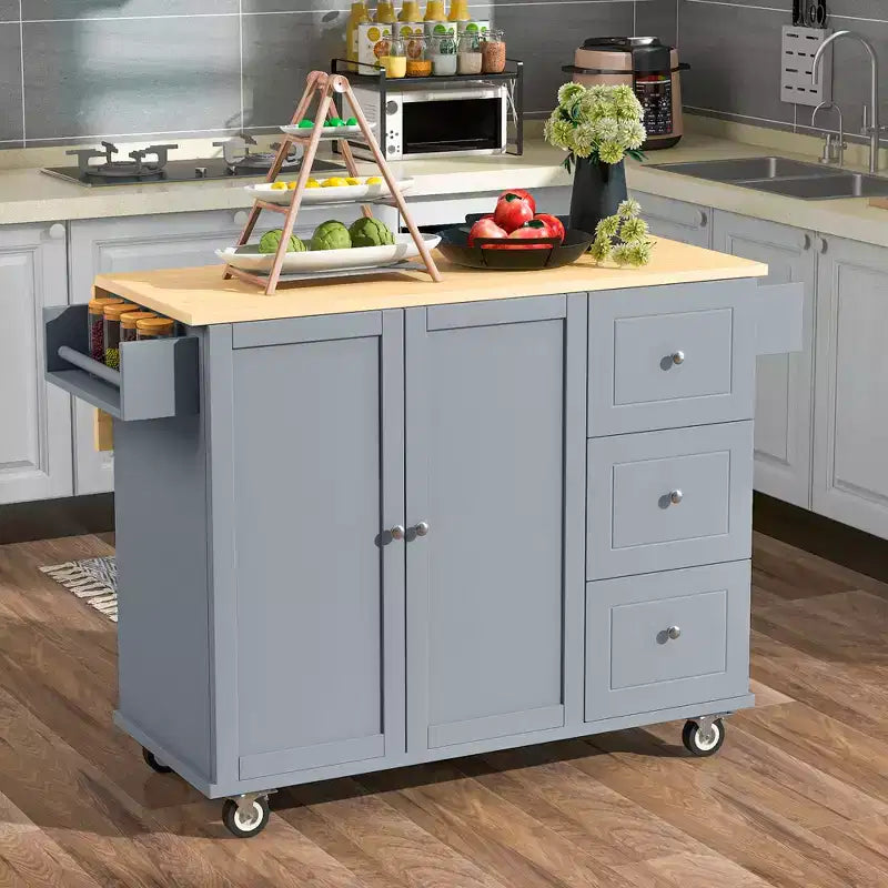Chariot de cuisine moderne Whisen, chariot de cuisine avec étagères et tiroirs