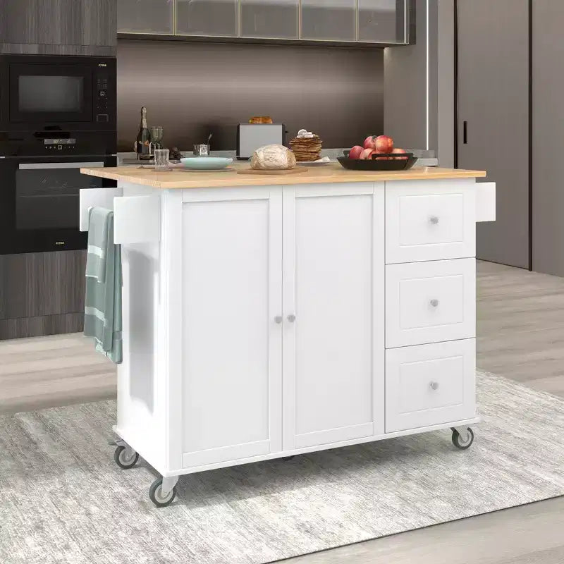 Chariot de cuisine moderne Whisen, chariot de cuisine avec étagères et tiroirs