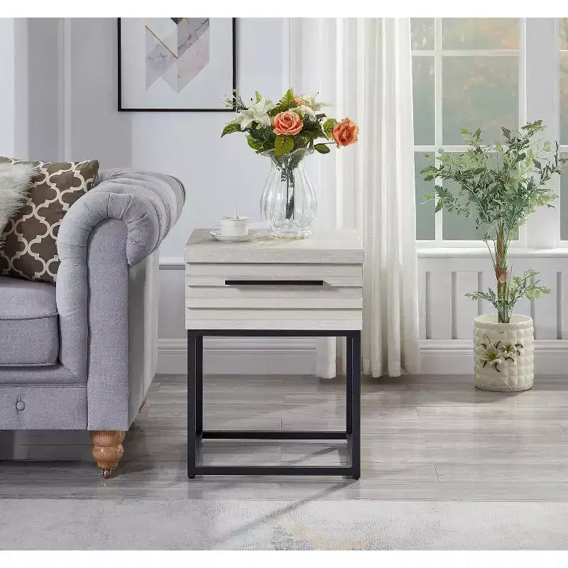 Table d'appoint de rangement contemporaine Celestial de Roundhill Furniture