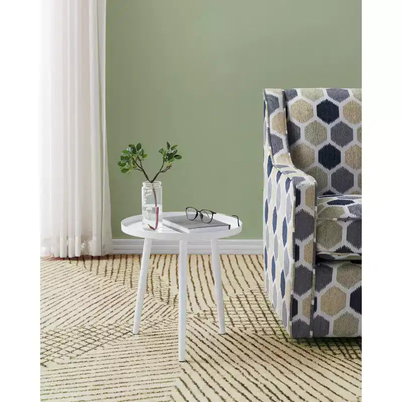 Table d'appoint ronde en métal Whelan de marque Kings Brand Furniture, table de chevet, noire