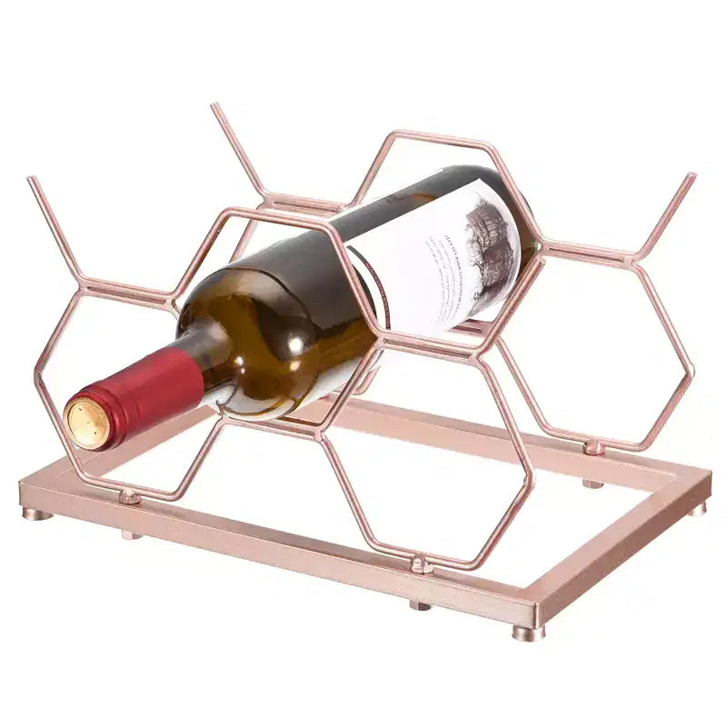 Unique Bargains Casier à vin géométrique autoportant et peu encombrant pour comptoir
