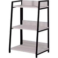 HomeRoots 37 Natural and Black Metal Three Tier Ladder Bookcase