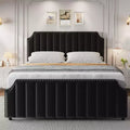 Tufted Headboard & Footboard - 50.2 Wingback Tall Headboard Footboard-Deep Button Tufted-Easily Assemble-Nailhead Trim