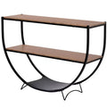 Industrial Demilune Console Table  3-Tier Open Shelf Sofa Table (for Entryway/Living Room/Office)