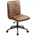 Furniliving Office Desk Armless Chair Faux Leather Upholstered Mid-Back 360 Swivel Adjustable Task Chair