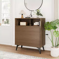 Adjustable Shelves,Kitchen, EntrywayFluted Storage Cabinet - Sideboard Buffet Cabinet with Storage,