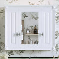 FAMYYT 34 in. W x 28 in. H Rectangular Surface Mount Medicine Cabinet with Mirror, Adjustable Shelves