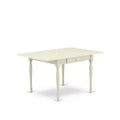 HomeStock 5-Piece Linen White Finish Solid Wood Top - Dining Room Set (Seats-4)