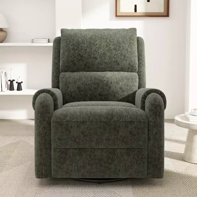 Fauteuil inclinable de massage rembourré en chenille pivotant et basculant Elmsford Modern de Christopher Knight Home