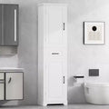 Bathroom Tall Storage Cabinet, Floor Freestanding Storage Cabinet with 2 Doors, One Drawer and Adjustable Shelf