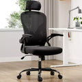 TUYOHW Ergonomic Office Chair,Swivel Computer Desk Chairs with Adjustable Lumbar Support,Flip-Up Arms,Headrest & Mesh Back for Home,Bedroom