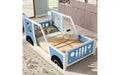 TUYOHW Twin Size Floor Bed Frame, Classic Car-Shaped Platform Bed Frame with Decorative Wheels & Side Doors, Sturdy Pine Wood Kids Bed Toddler Bed