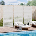 MAYEERTY Benjamin Wide-Narrow A Louvered White Galvanized Steel Room Divider, 72x35x16, 6-Piece Modern Home Screen