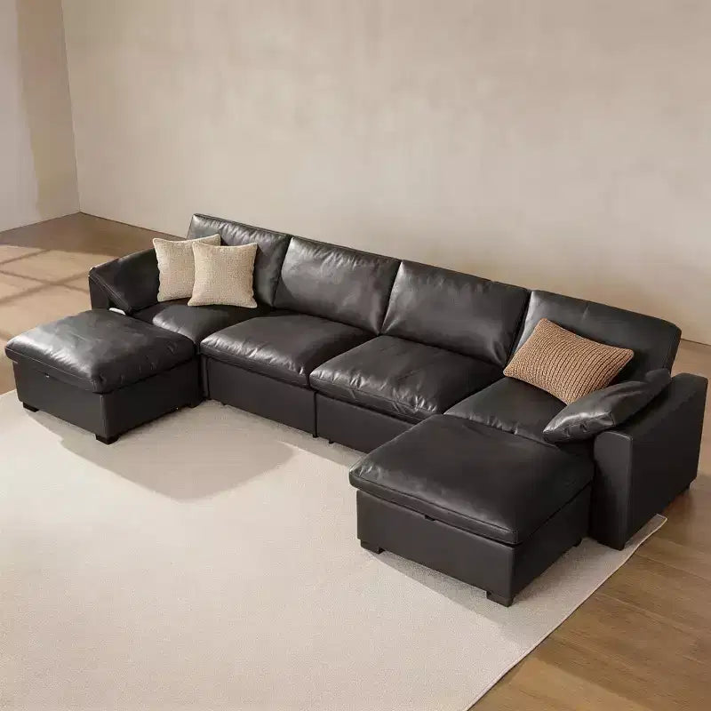 Canapé d'angle modulable Dyonery Oversized Cloud pour salon, canapé confortable en duvet à assise large et profonde, cadre en bois massif, assemblage sans outils