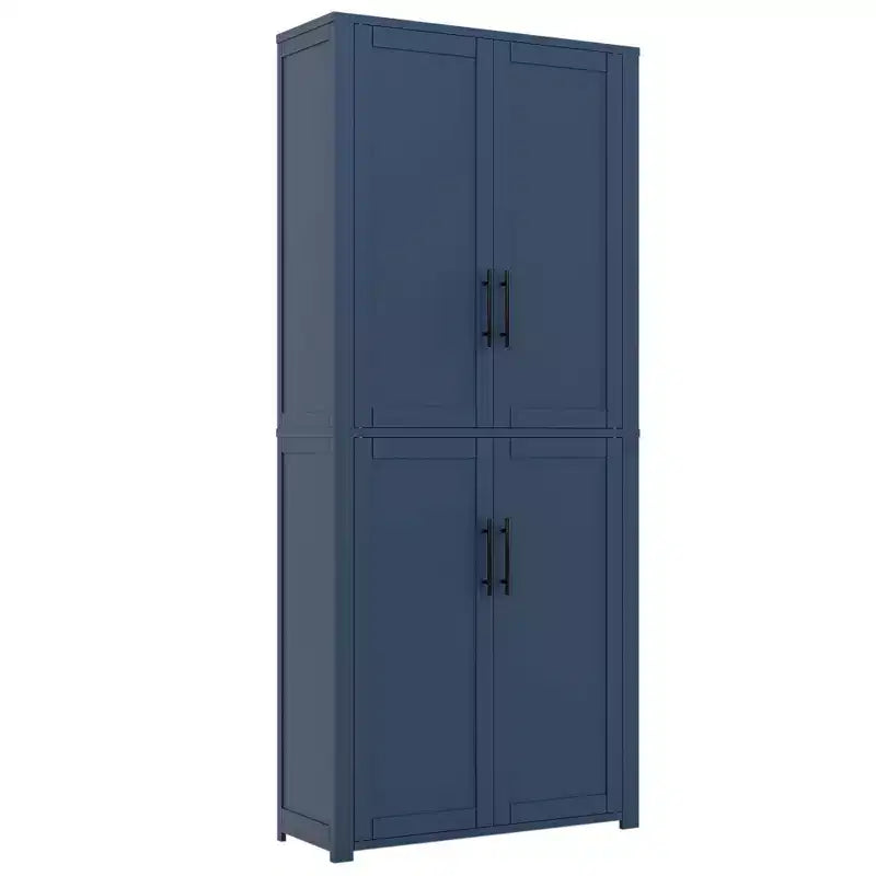 MAYEERTY 67x28x15 pouces Meuble de Rangement sur Pied en Grain de Bois Blanc avec 4 Portes en Bois Massif pour Salon