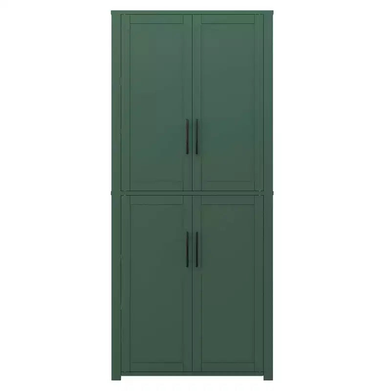 MAYEERTY 67x28x15 pouces Meuble de Rangement sur Pied en Grain de Bois Blanc avec 4 Portes en Bois Massif pour Salon