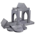 Modular Kids Play Couch Sectional Toddler Sofa with Armrests 14 Pcs Gray Heavy Duty