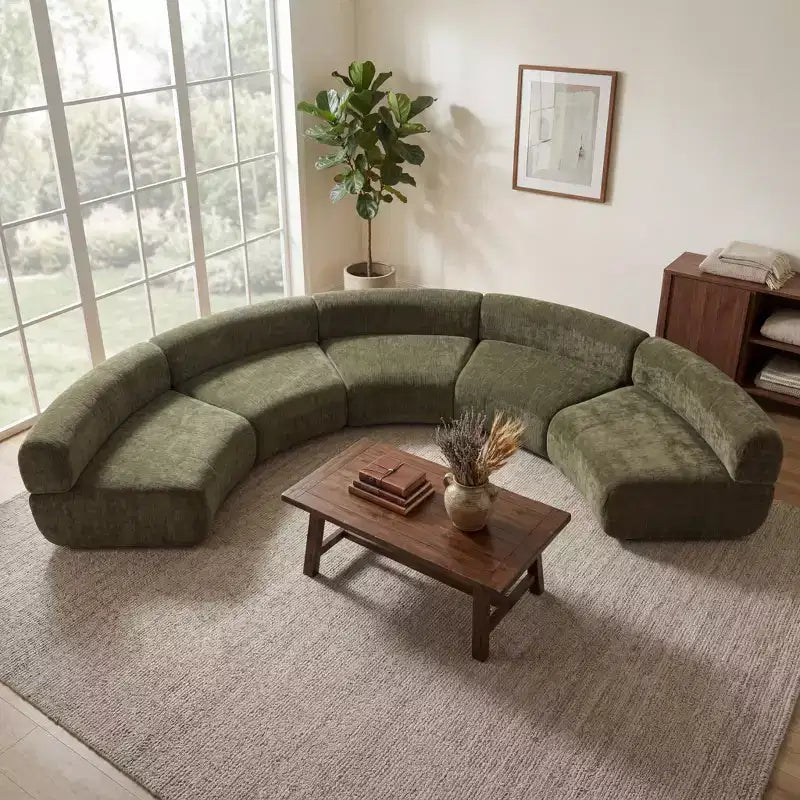 Christopher Knight Home Alan Canapé d'angle modulable incurvé rembourré 5 places 136,84