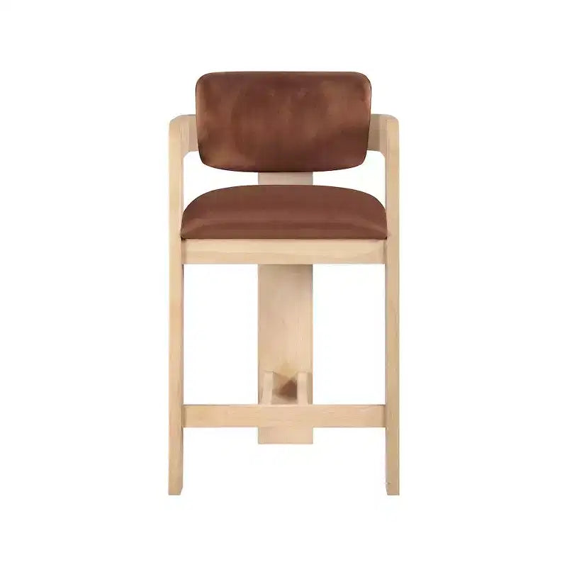 Meridian Furniture Tabouret de bar en velours Sacha