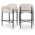 Tabouret de comptoir en tissu rembourré Meridian Furniture Dame, ensemble de 2