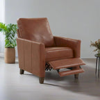 Fauteuil inclinable moderne en faux cuir caramel