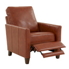 Fauteuil inclinable moderne en faux cuir caramel