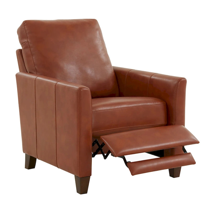 Fauteuil inclinable moderne en faux cuir caramel