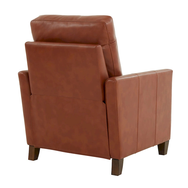Fauteuil inclinable moderne en faux cuir caramel
