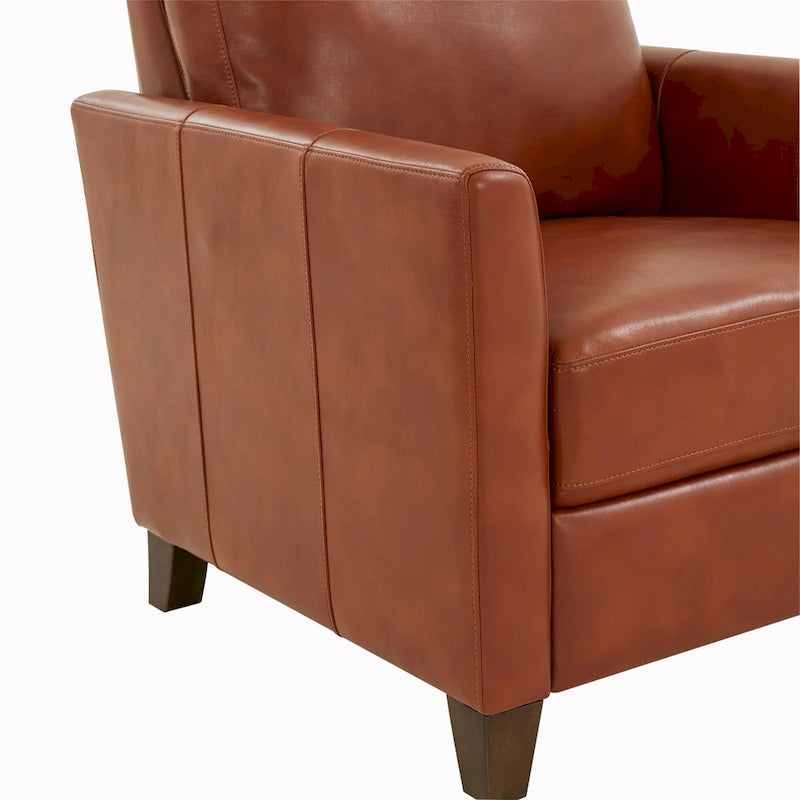 Fauteuil inclinable moderne en faux cuir caramel