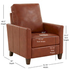 Fauteuil inclinable moderne en faux cuir caramel