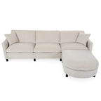 Canapé spacieux 4 places beige 107,87 avec pouf mobile