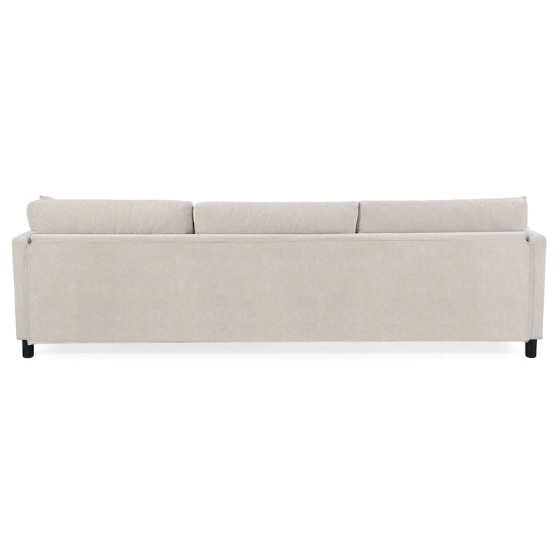 Canapé spacieux 4 places beige 107,87 avec pouf mobile