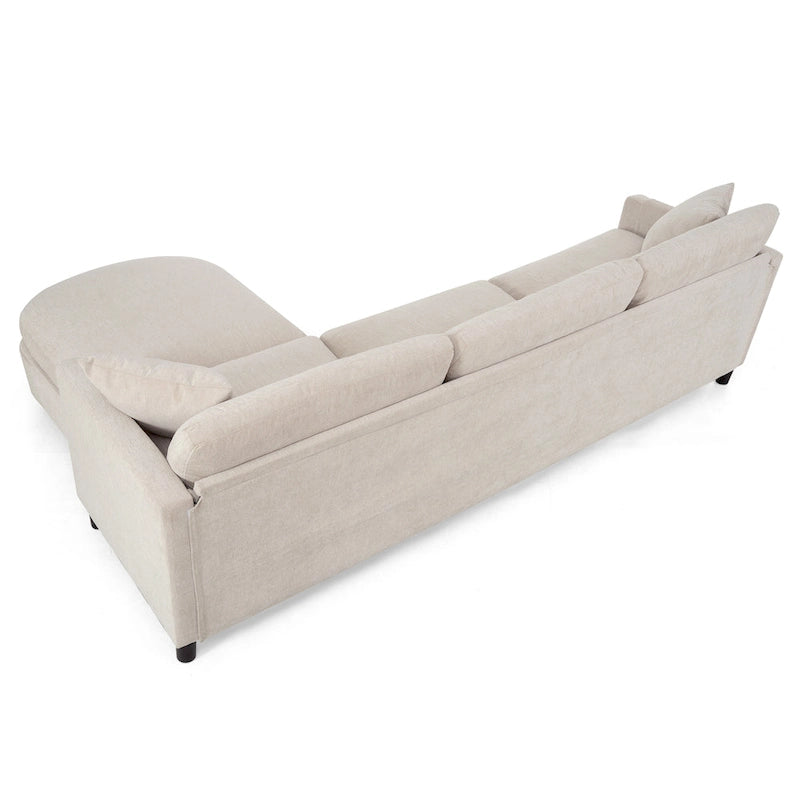 Canapé spacieux 4 places beige 107,87 avec pouf mobile