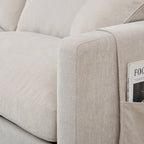 Canapé spacieux 4 places beige 107,87 avec pouf mobile
