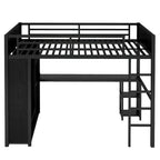 Lit mezzanine taille XL avec armoire intégrée