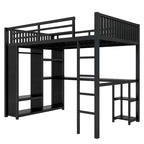 Lit mezzanine taille XL avec armoire intégrée