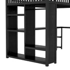 Lit mezzanine taille XL avec armoire intégrée