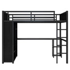 Lit mezzanine taille XL avec armoire intégrée