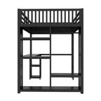 Lit mezzanine taille XL avec armoire intégrée