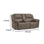 Causeuse inclinable double manuelle surdimensionnée en similicuir marron