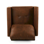 Fauteuil d'appoint, dossier moelleux, design en microfibre texturée marron