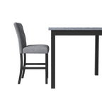 Table de salle à manger hauteur comptoir 5 pièces avec table rectangulaire et 4 chaises rembourrées à dossier haut