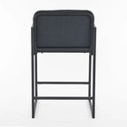 Tabouret de bar moderne rembourré à hauteur de comptoir avec accoudoirs, piètement en métal et assise matelassée (2 tabourets)