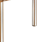 Console rectangulaire dorée à miroir avec base en verre à quatre pieds - 43 L x 14 l x 31 H