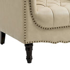 Fauteuils d'appoint en cuir végétalien capitonnés (2 chaises), Fauteuil avec garniture cloutée