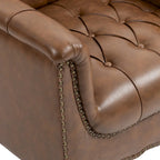 Fauteuils d'appoint en cuir végétalien capitonnés (2 chaises), Fauteuil avec garniture cloutée