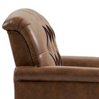 Fauteuils d'appoint en cuir végétalien capitonnés (2 chaises), Fauteuil avec garniture cloutée