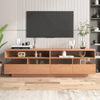 Meuble TV autoportant avec 4 tiroirs, console multimédia avec rangement transparent en acrylique pour téléviseurs jusqu'à 75 pouces